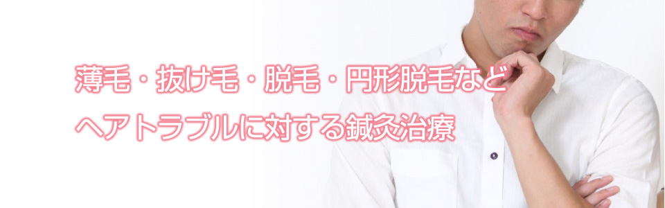 薄毛・抜け毛・脱毛・円形脱毛などヘアトラブルに対する鍼灸治療